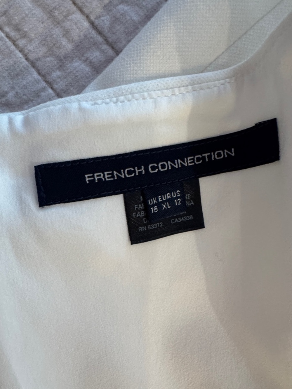 French Connection Mini White Ruffle Hem Dress - Picture 9 of 11